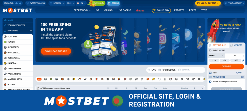 Mostbet Bangladesh official site login